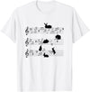 Cute Bunny Rabbit Playing Music Notes Musician T-Shirt in White