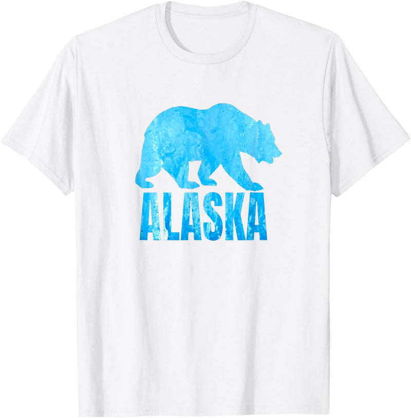 Wild Animal Alaska State Animal Polar Bear Ice Souvenir T-Shirt - White