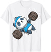 BCC Funny Panda Shirts & Panda Bear Gifts Panda Bear Gym Workout Training Bench Press Weight Lifting T-Shirt - White