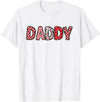 Retro Christmas Valentine Matching Family Tees Hearts Buffalo Plaid Dad Daddy Valentines Day T-Shirt - White