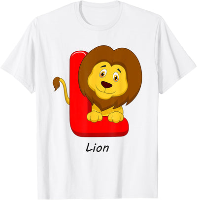Children's Letters Motif L Like Lion T-Shirt