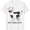 Funny Awesome Cow T-Shirts Nice Moostache - Funny Cow With Mustache T Shirt T-Shirt - White