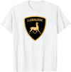 Llamaghini Apparel Co Llamaghini Funny Hillarious Llama Emblem Parody Fun Design T-Shirt - White