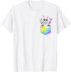 Easter Bunny in Pocket Six Seven Bruh 67 Meme Easter Day T-Shirt in White