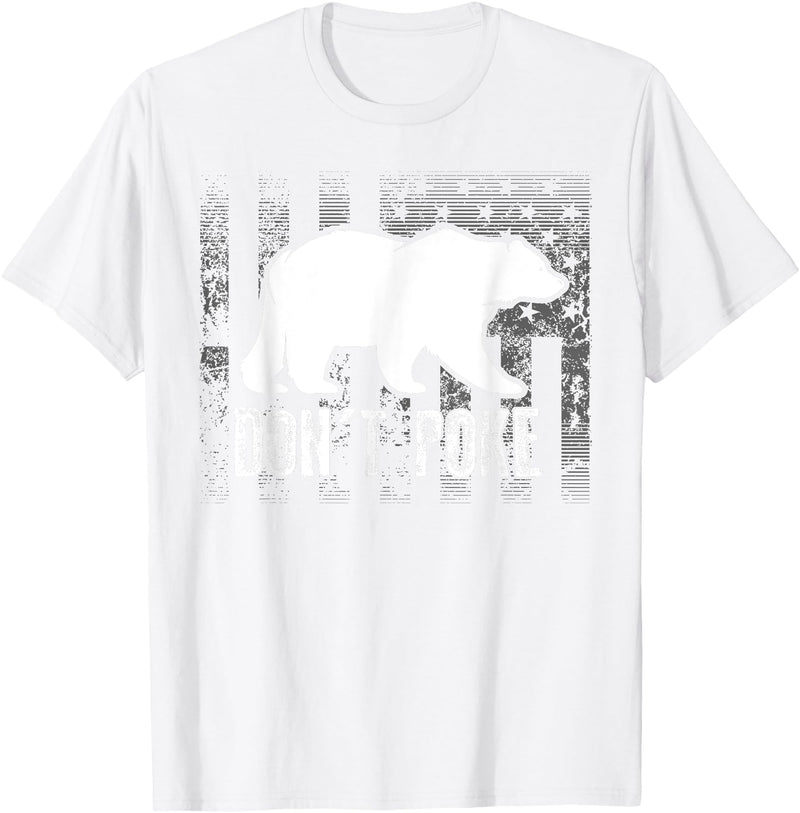 Cool Elegant Grizzly Polar Bears Design Designs Don't Poke Funny Bear | Cute Superhero Bear USA Gift T-Shirt - White