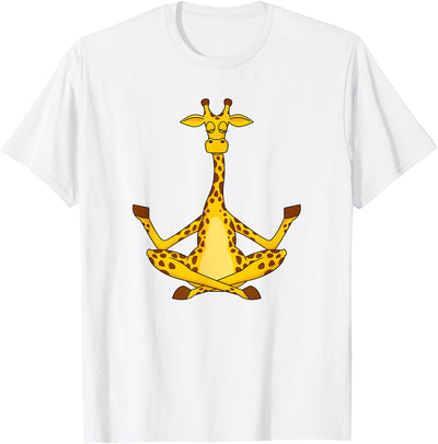 Meditation Giraffe Cartoon Animals Yoga & Fitness Lover T-Shirt