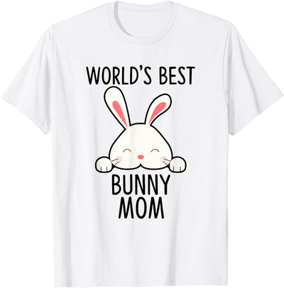 Bunny Face Peeking World's Best Bunny Mom T-Shirt