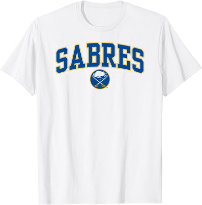Cow Buffalo Sabres Arch Over White Nhl Officially T-Shirt