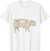 Piglet Farm Teez Pig Anatomy T-Shirt Pork Meat Cuts Tee T-Shirt - White