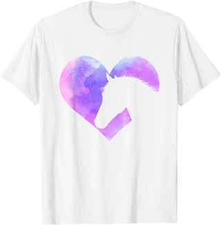 Funny Horse Shirts Horse Head Heart Shaped Design - Horseman Horseback Rider T-Shirt - White