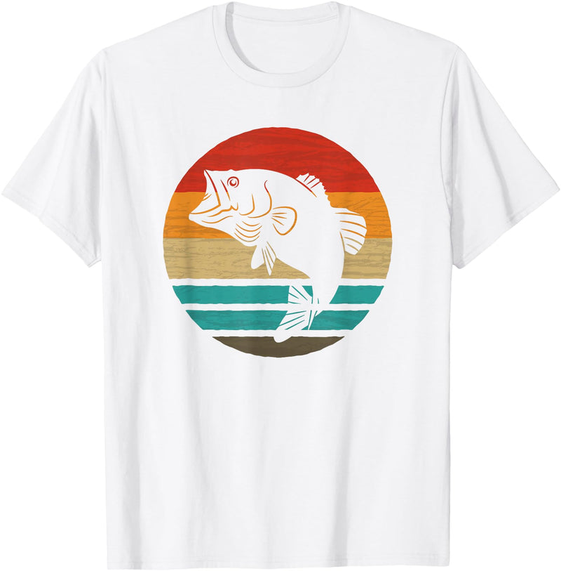 Fishing Accessories & Clothing Gifts Women Men Fish Retro Style Vintage T-Shirt - White