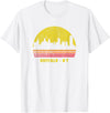 Wowsome! Vintage Retro Sunset Buffalo NY Skyline T-Shirt - White