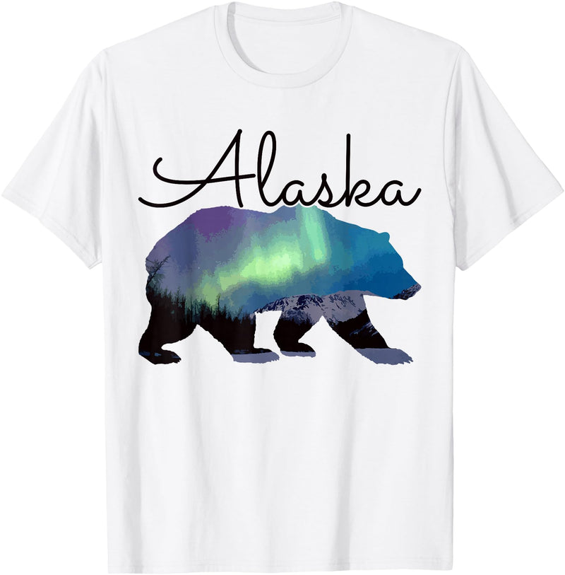 We Love Alaska Alaska Grizzly Bear USA Souvenir T-Shirt - White