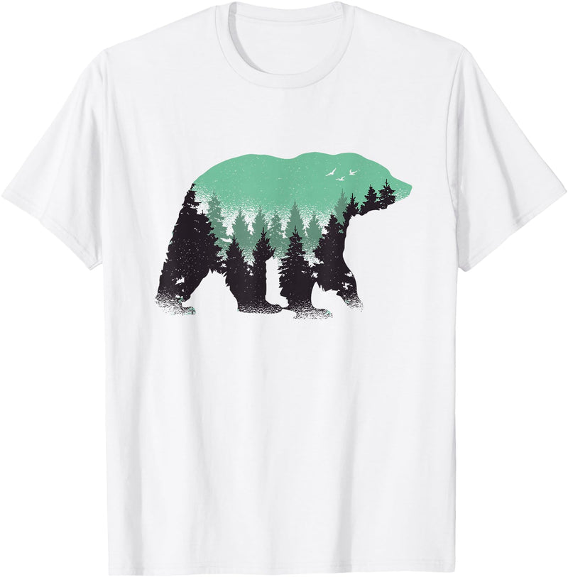 Grizzly Bear - Outdoor Apparel Bear Forest Nature Grizzly Hiking Outdoor Hunting Gift T-Shirt - White