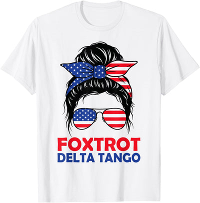 Messy Bun Foxtrots Deltas Tangos Bear Tango T-Shirt