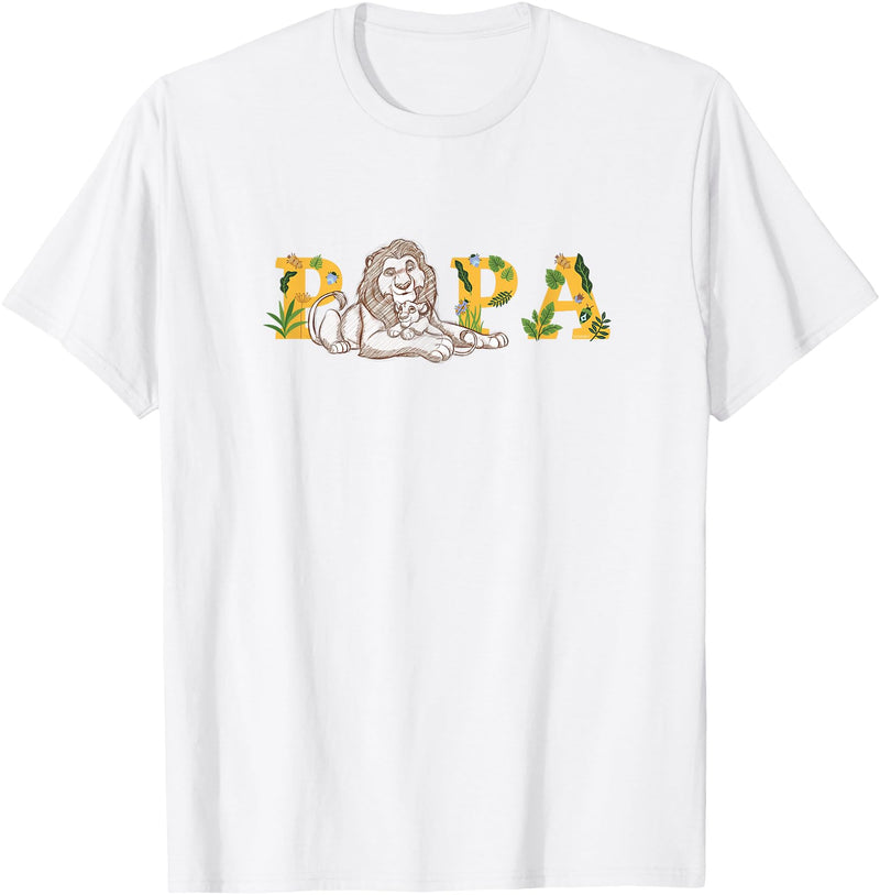 Disney The Lion King Papa Father's Day Mufasa & Simba Sketch T-Shirt - White