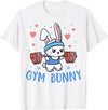 Gym Bunny Hearts Barbell Funny Workout Clothes Lift Weights T-Shirt in White