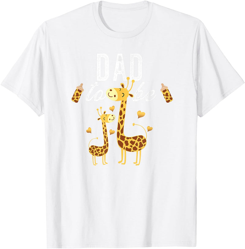 Giraffe Baby Shower Party Clothing For Dad Dad To Be Giraffe Baby Shower Cute T-Shirt - White