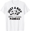 Panda Lover Designs Just A Boy Who Loves Pandas Cute Panda Bear T-Shirt - White