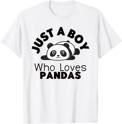 Just A Boy Who Loves Pandas Cute Panda Bear T-Shirt