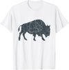Bison Lover Gifts Wildlife I Bison Natural Reserve Vintage Buffalo I Distressed Bison T-Shirt - White
