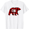 Clair Gifts & Holiday Pajamas for Men Clair Bear Custom Red Buffalo Plaid Christmas Pajama T-Shirt - White