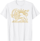 PERSIAN SYMBOLISM Persian Iran Lion and Sun Symbol T-Shirt - White