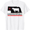 Treding T-Shirt Nebraska Republic T-Shirt Funny dairy Cow T-Shirt - White