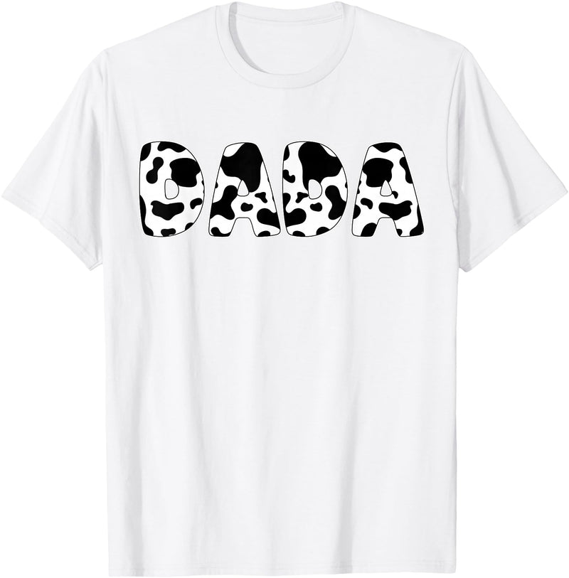 Family Matching Gifts Cow Dada Cow Print Cow Pattern Father's Day T-Shirt - White