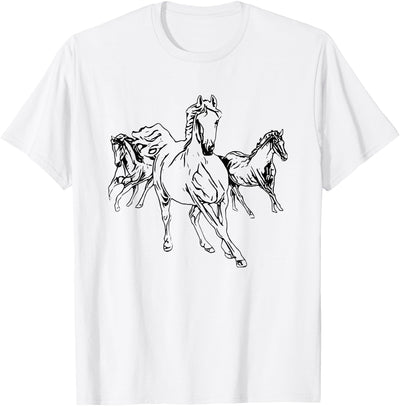 Horse Equestrian Gift Present - Christmas Birthday Horses Horse Motif Elegant Mane Animals colorful Horses T-Shirt