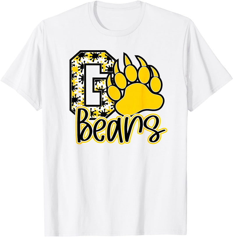 BEARS SPIRIT TEES CO School Spirit Go Bears Mascot Womens Youth Girls Kids T-Shirt - White