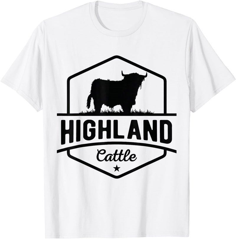 Farm Highland Cow Men Cattle Clothing Agriculture Scottish Highland Cow for Cattle Farmers T-Shirt - White