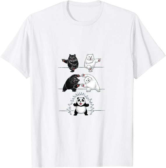 Panda Bear Giant Panda Fusion Dance White Back Panda Bear Giant Panda Fusion Dance Polar White Back Merge T-Shirt - White