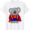 Smileteesall Funny Koala Bear Superhero Cartoon T-Shirt - White