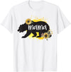 Classy Mom Quotes Co. Mama Bear Sunflower Cute Watercolor Best Mom Ever Theme T-Shirt - White