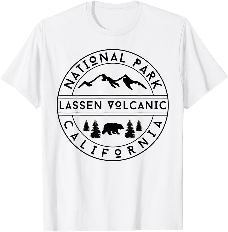 Lassen Volcanic National Park California USA Retro Lassen Volcanic National Park T-Shirt - White