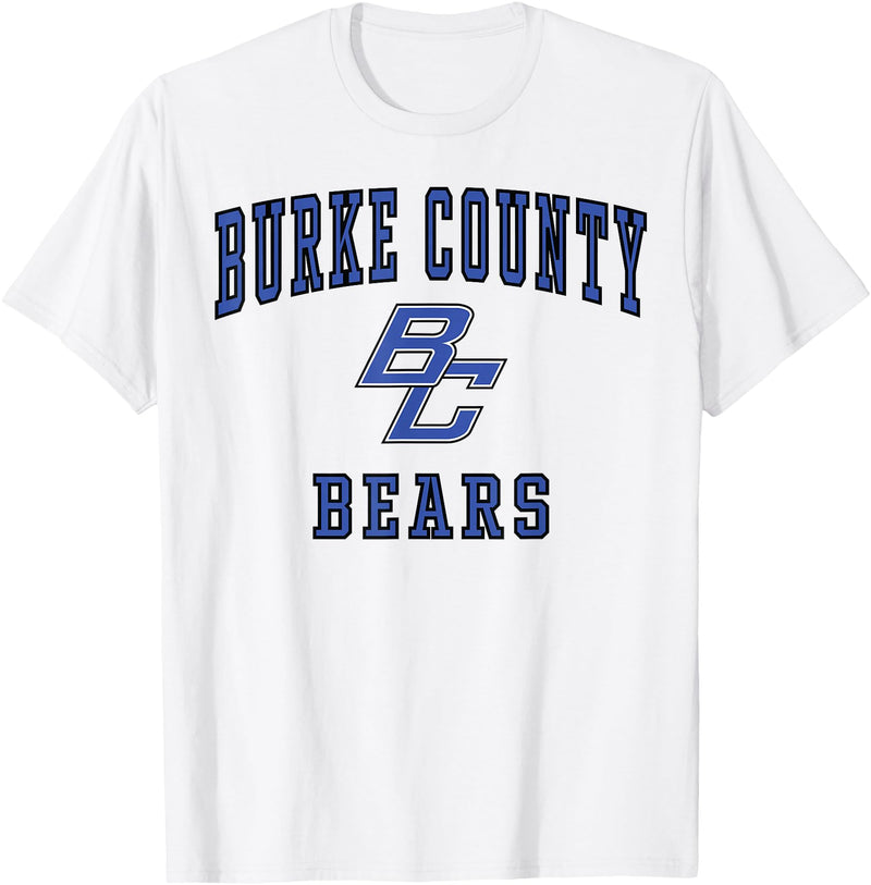 Official High School Fan Gear Burke County High School Bears T-shirt C1 T-Shirt - White