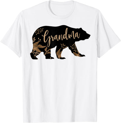 Floral Grandma Bear Grandma Mother's Day Women Gift T-Shirt