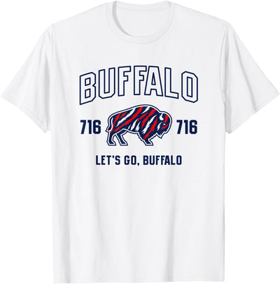 Cow Buffalo Collegiate Red White Blue Stripes T-Shirt