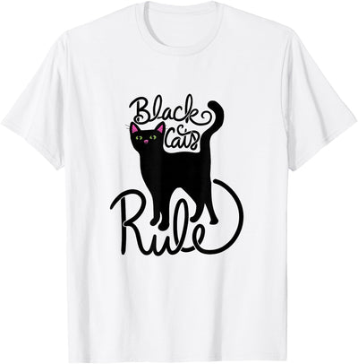 Cat Snugg Black Cats Rule Fun Black Cat Mom T-Shirt
