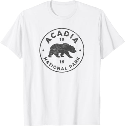 Vintage Acadia National Park Maine Bear Mens Womens Souvenir T-Shirt