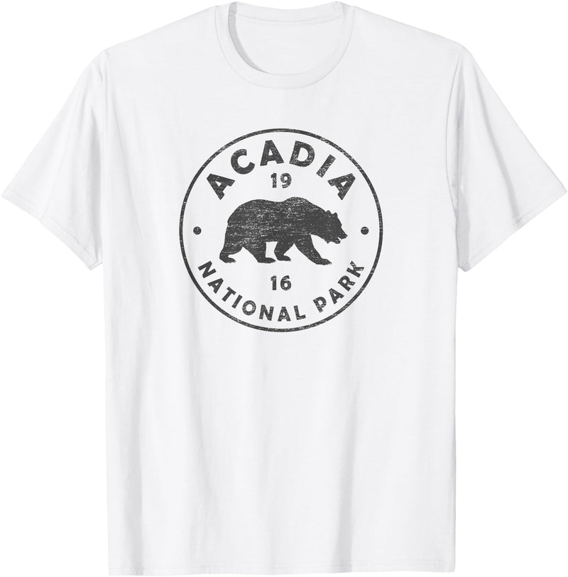 Vintage Acadia National Park Souvenir Shirts Vintage Acadia National Park Maine Bear Mens Womens Souvenir T-Shirt - White