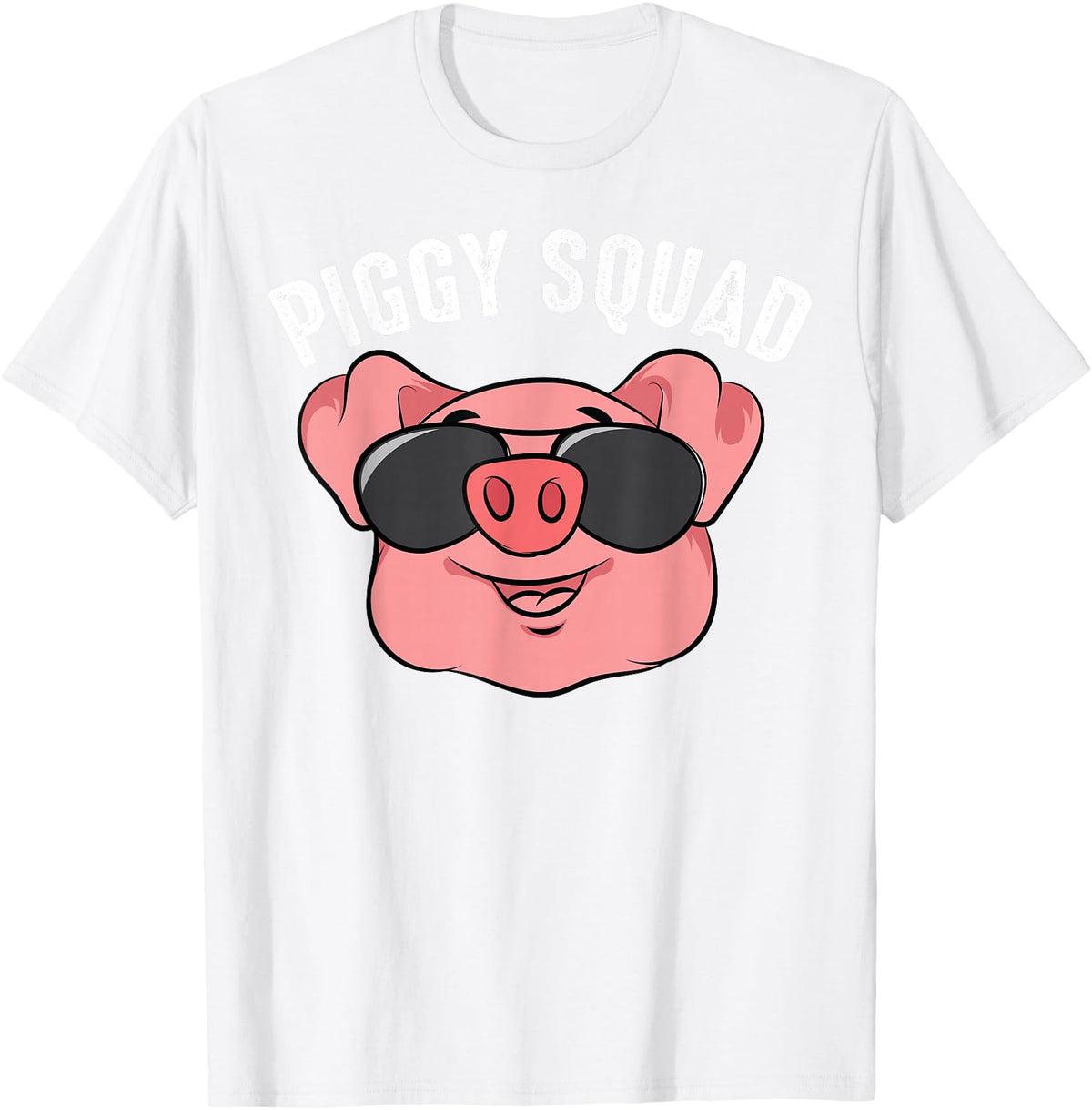 Cool Lucky Swine Fans Party Girl Boy Pork Team Art Piggy Squad | Cute Pig Farmer Animal Lovers Funny Farm Gift T-Shirt - White