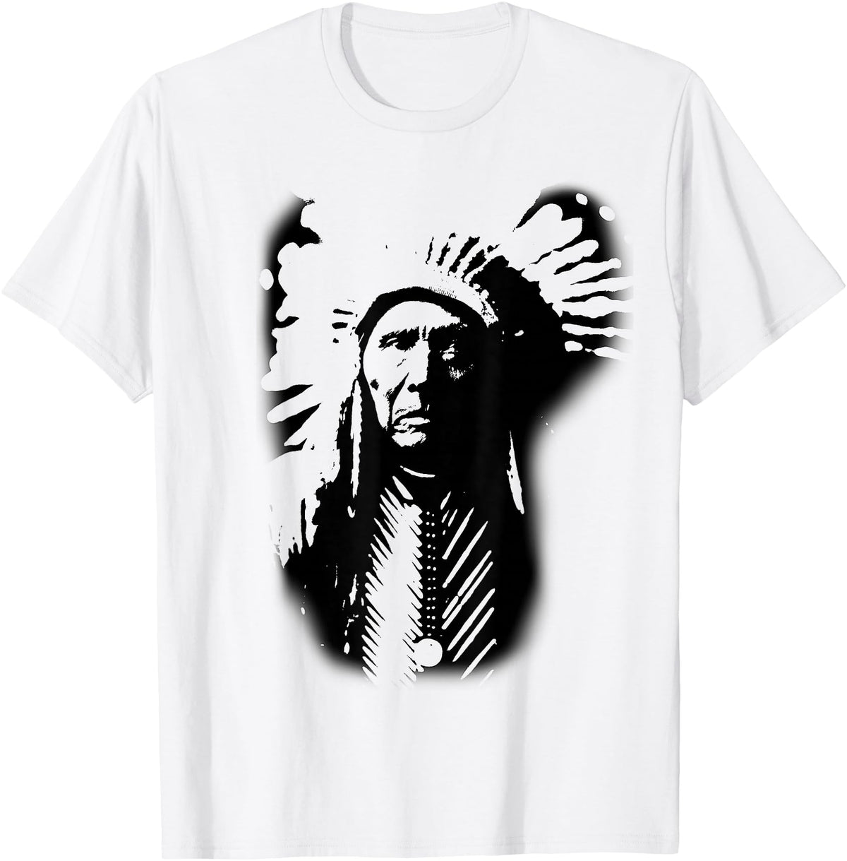 Three Horses Native American Indian Lakota Sioux Chief Three Horses Native American Lakota Sioux Wild West T-Shirt - White