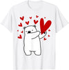 Polar Bear Dabbing Dabbing Polar Bear Heart T-Shirt - White