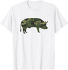 Pig Humor Co. Camo Pig Funny Camouflage Pattern Pig Army Military Colours T-Shirt - White