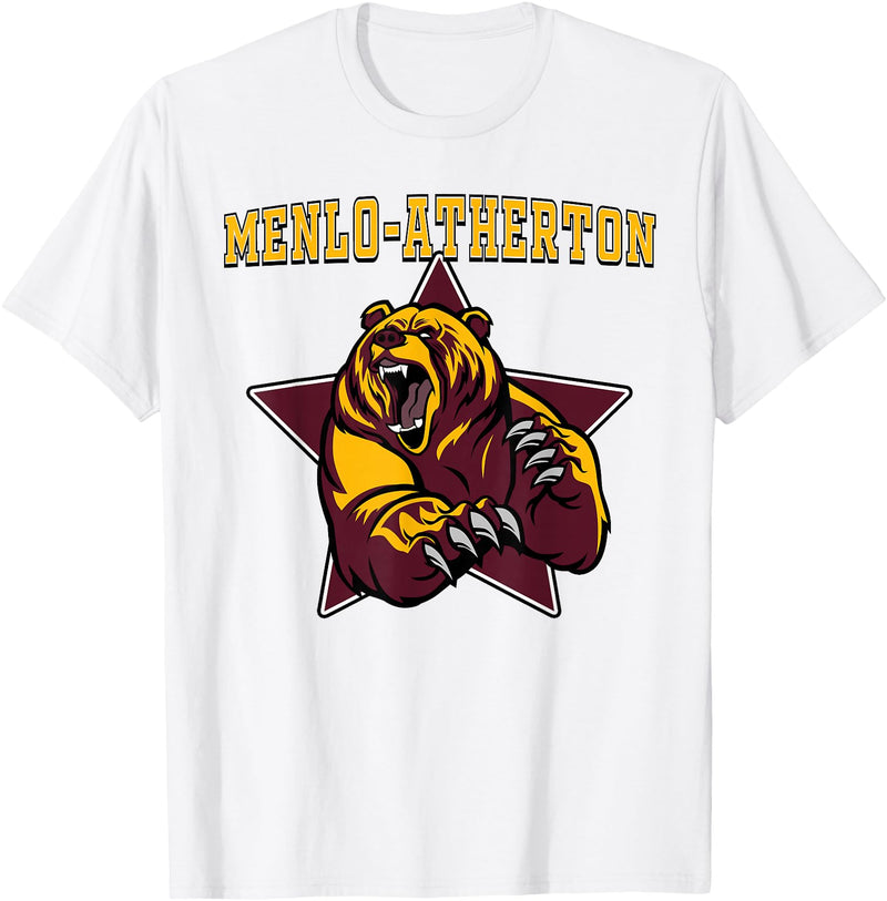 High School Team Spirit MVP Menlo-Atherton Sports Menlo-Atherton Bears High School Team Spirit T-Shirt - White