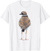 BJD Birds Killdeer Cute Graphic Print T-Shirt Bird Gift Bird Lover T-Shirt - White
