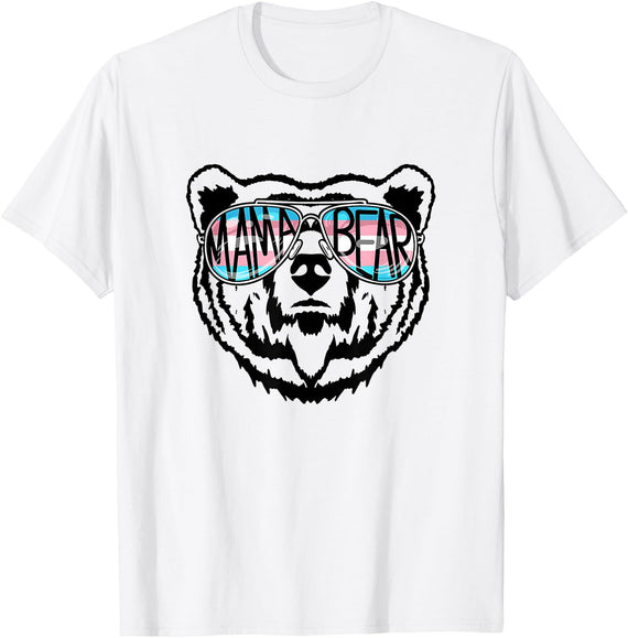 Gay Pride Stuff for Men, Woman and Teens Mens Trans Mama Bear Proud Dad Ally Transgender Rainbow Prid T-Shirt - White