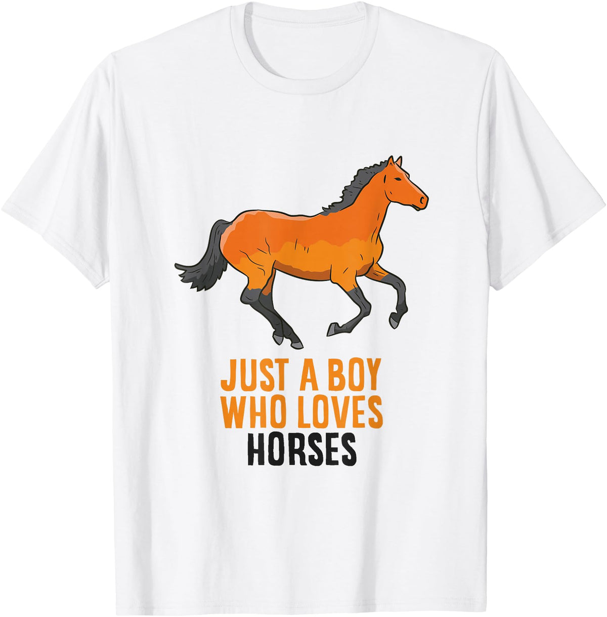 Cool Horse Riding Tees Horse Boy Just A Boy Who Loves Horses Horseback Riding T-Shirt - White